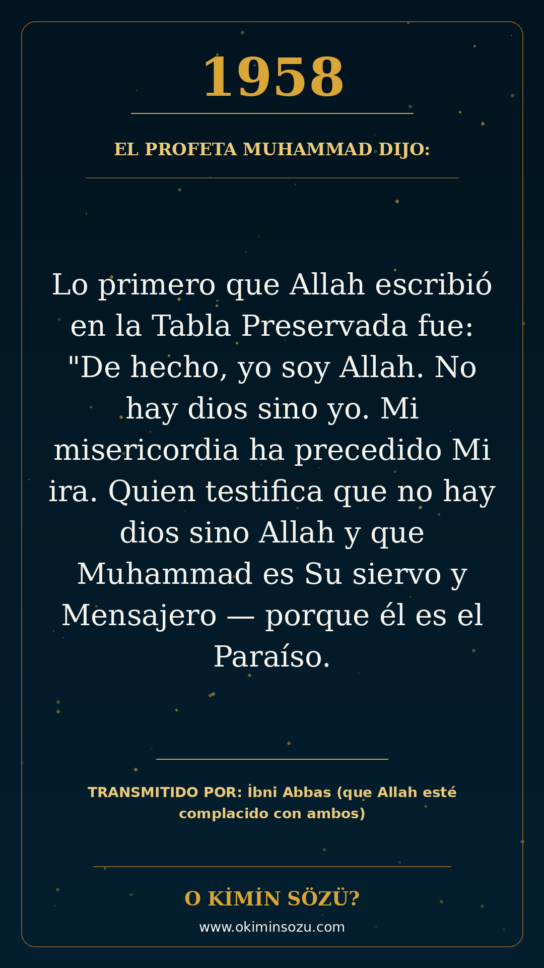 hadis 1958 es